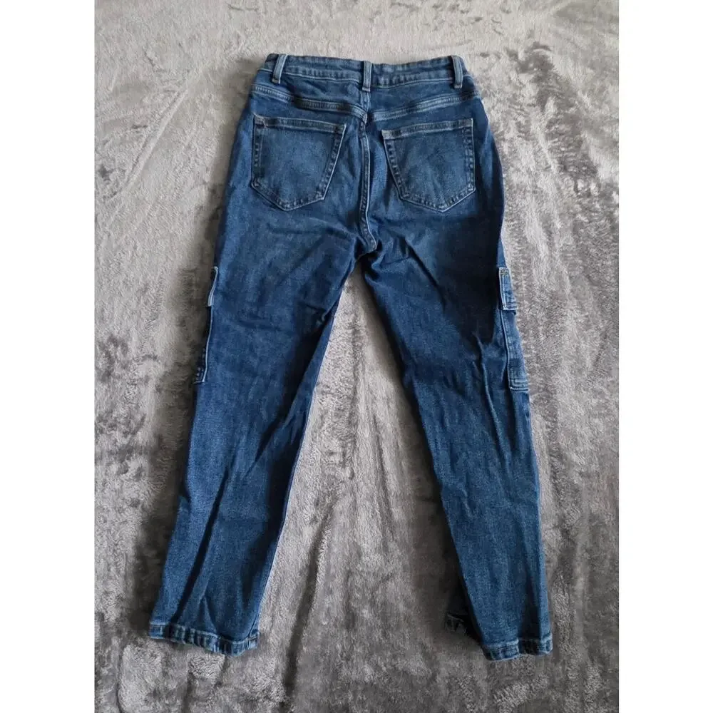 Michael Kors Cargo Skinny Jeans Women's Size 4P Blue Stretch Denim